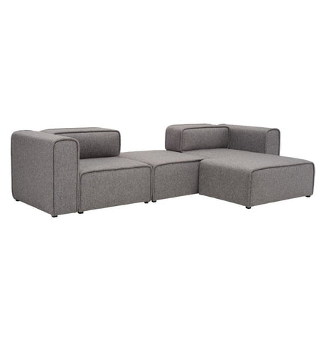 L-Shaped 3 Seater Left Sectional Chaise Modern Sofa - Björn - Pebble